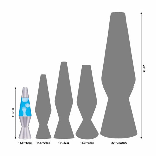 11.5″ LAVA Lamp – White/Blue/Silver - US 9648