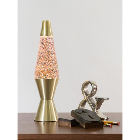 14.5″ LAVA Lamp Rainbow Glitter – Clear/Gold - US 9786