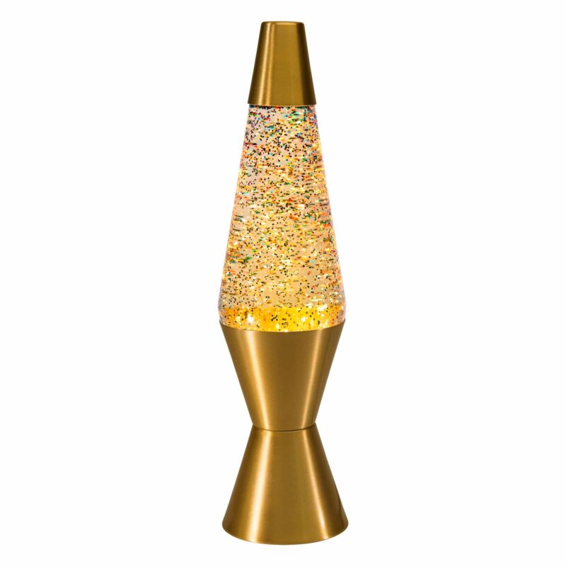 14.5″ LAVA Lamp Rainbow Glitter – Clear/Gold - US 9786
