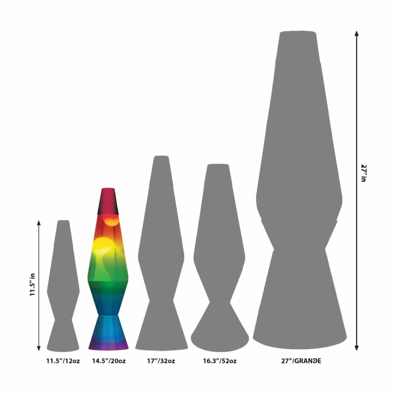 14.5” LAVA Lamp Rainbow – White/Clear/Tricolor - US 9044